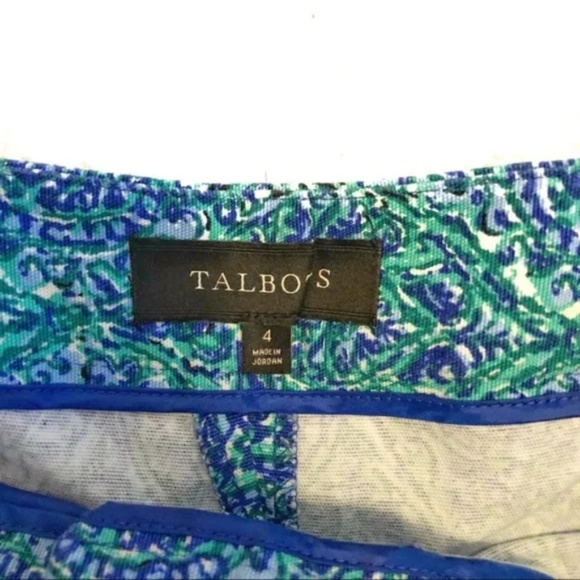 Talbots Blue Green Patterned Shorts - Picture 3 of 5
